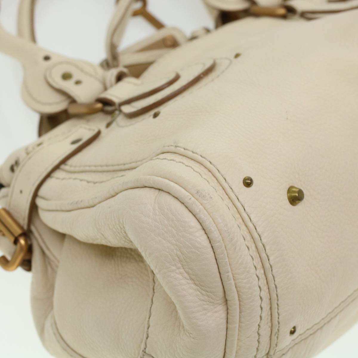 Chloe Paddington Hand Bag Leather Beige Auth 44401