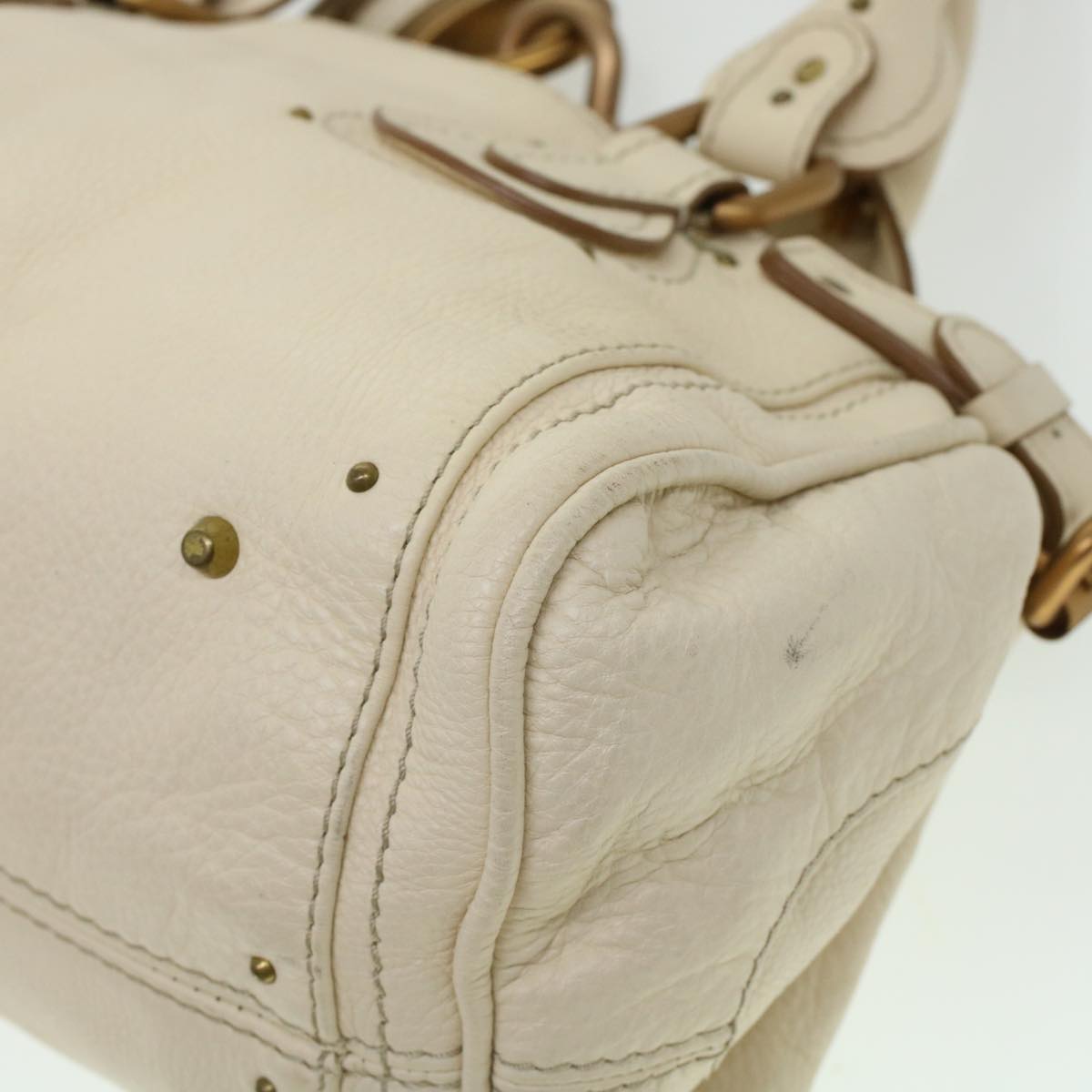 Chloe Paddington Hand Bag Leather Beige Auth 44401