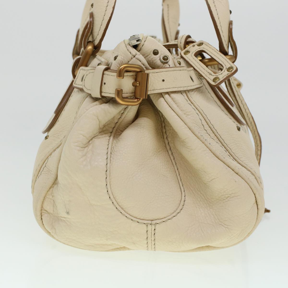 Chloe Paddington Hand Bag Leather Beige Auth 44401