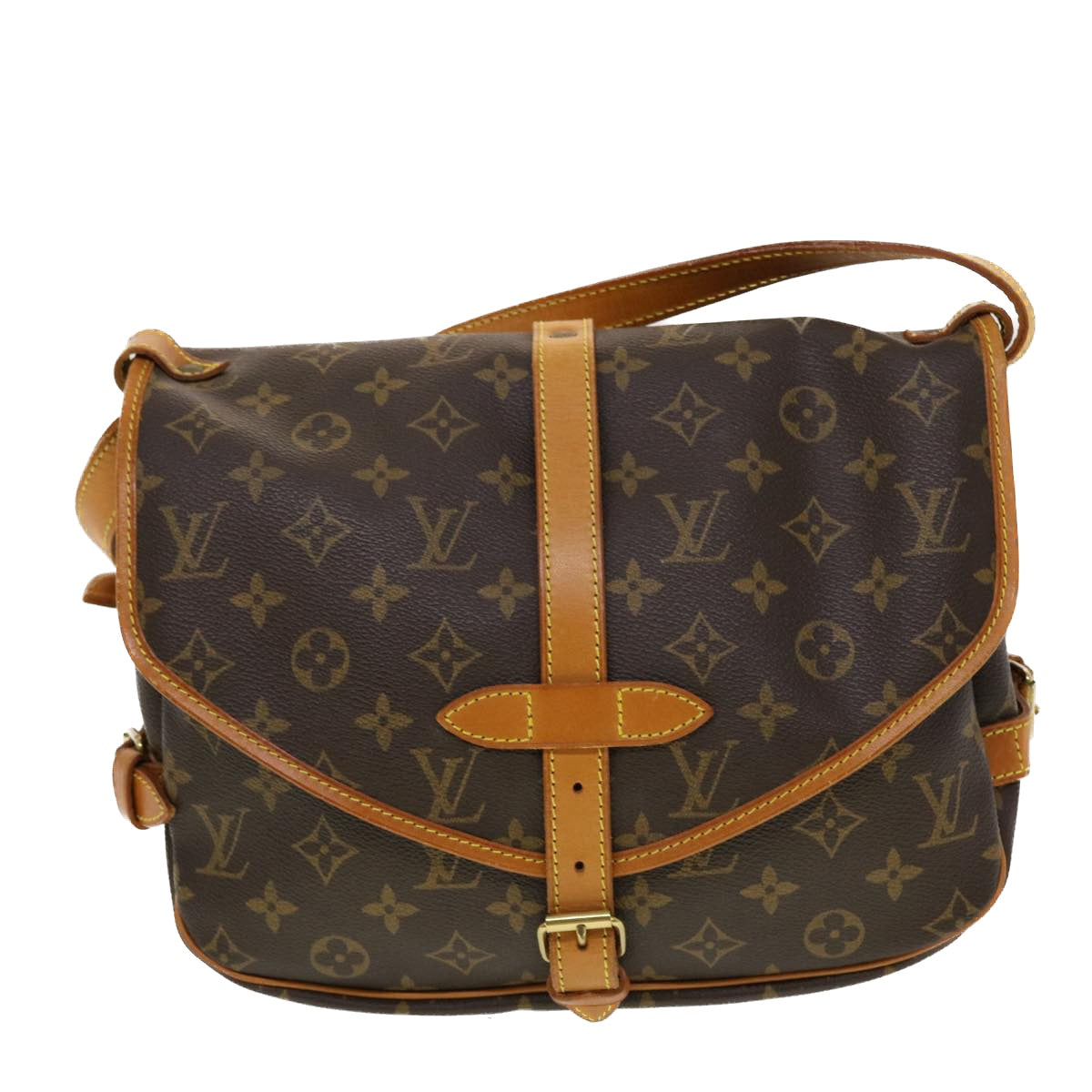 LOUIS VUITTON Monogram Saumur 30 Shoulder Bag M42256 LV Auth 44417