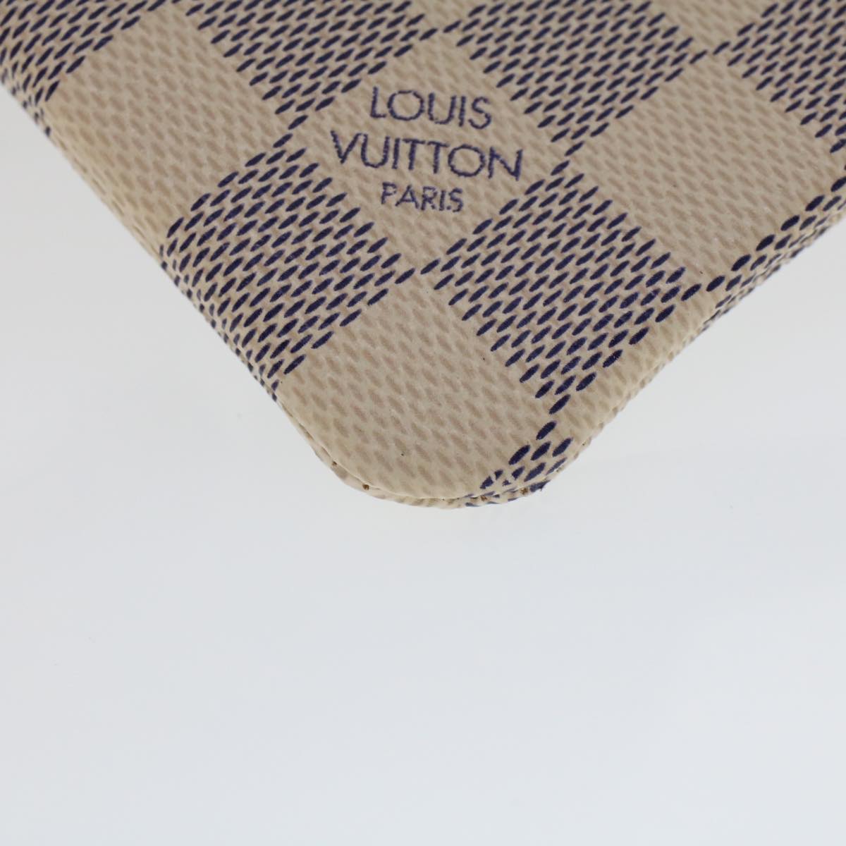 LOUIS VUITTON Damier Azur Pochette Cles Coin Purse N62659 LV Auth 44422