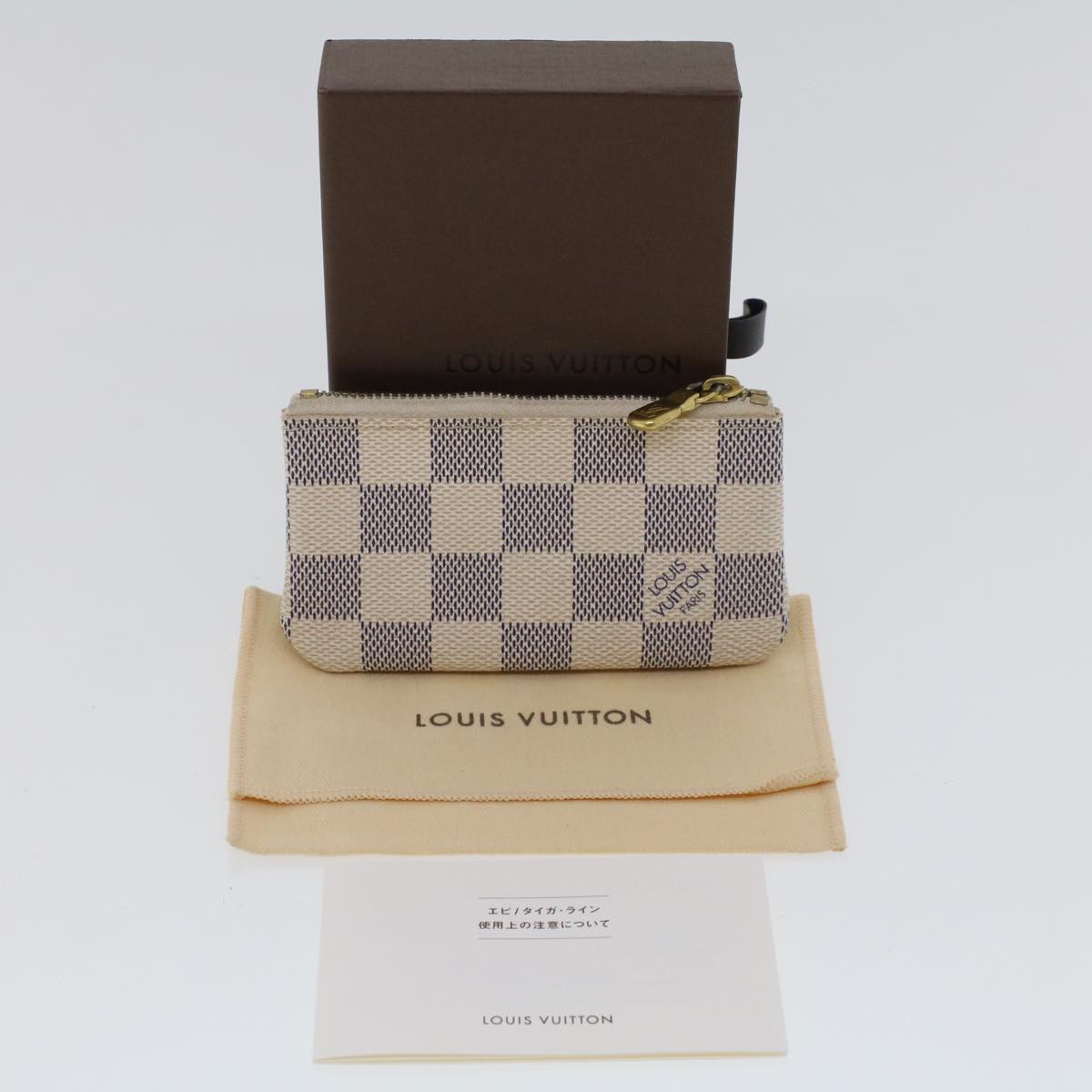 LOUIS VUITTON Damier Azur Pochette Cles Coin Purse N62659 LV Auth 44422