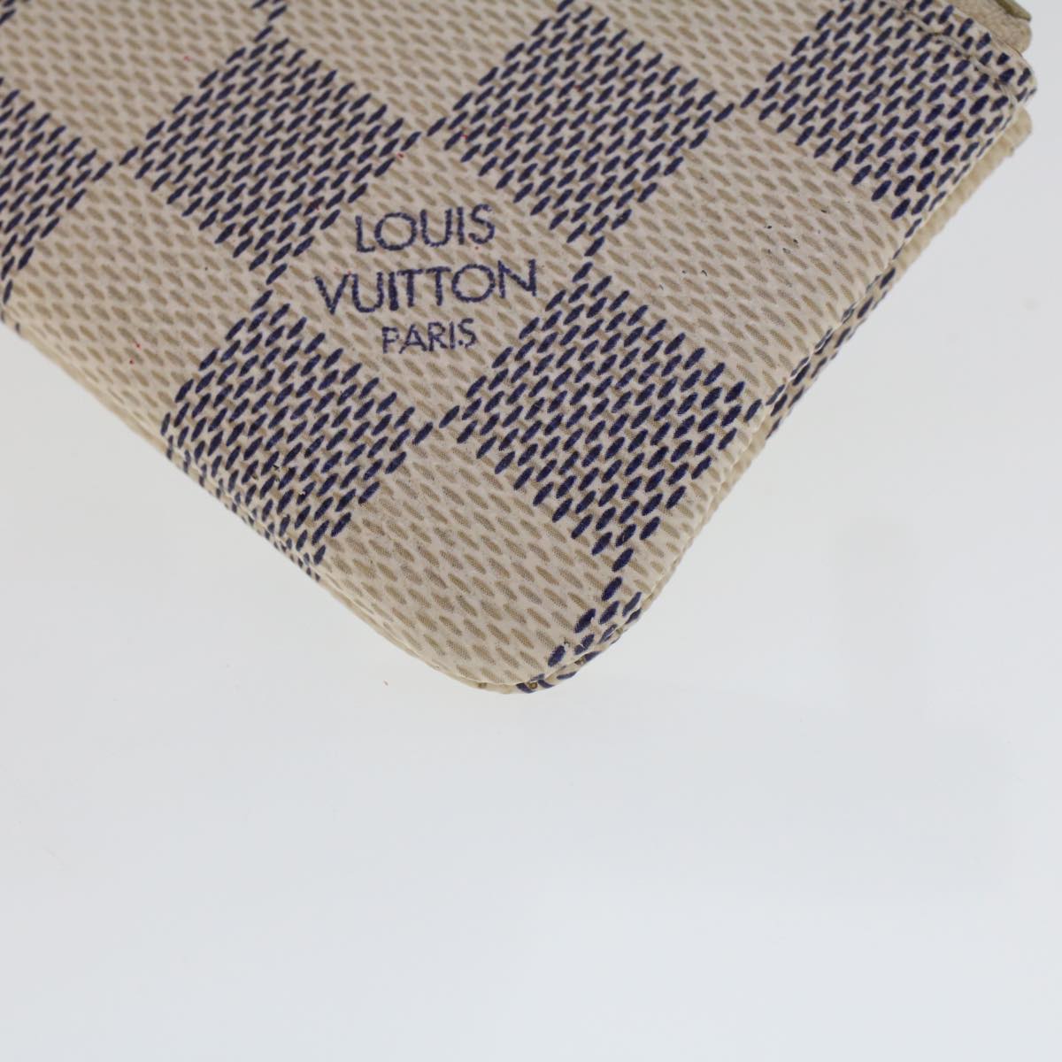 LOUIS VUITTON Damier Azur Pochette Cles Coin Purse N62659 LV Auth 44422