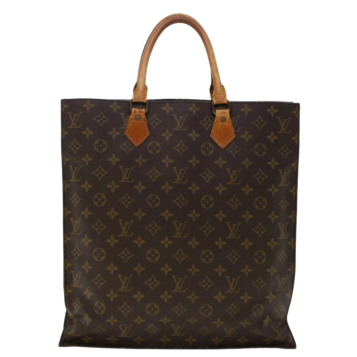 LOUIS VUITTON Monogram Sac Plat Hand Bag M51140 LV Auth 44437