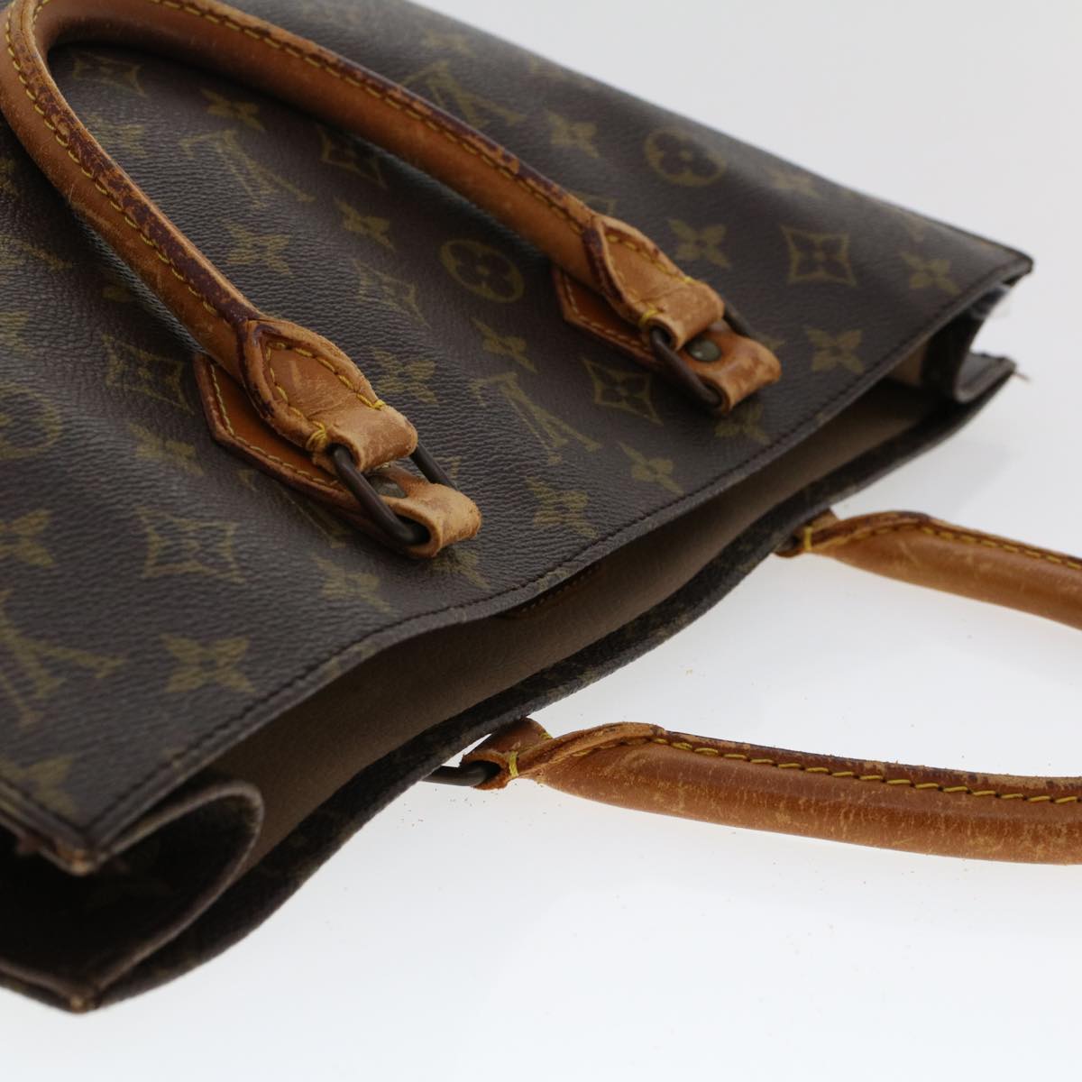 LOUIS VUITTON Monogram Sac Plat Hand Bag M51140 LV Auth 44437