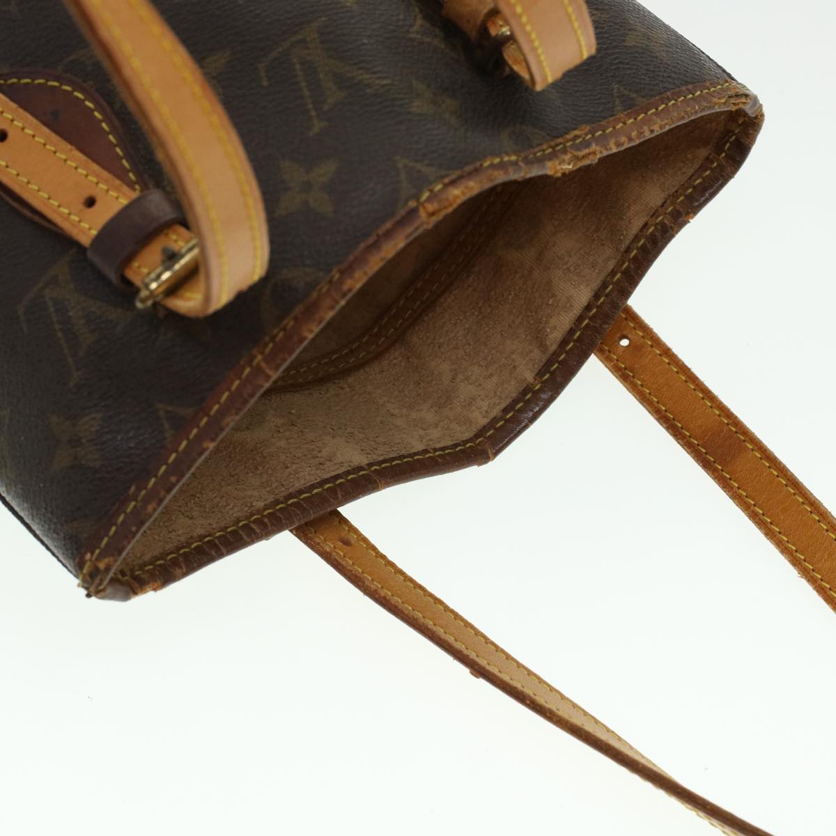 LOUIS VUITTON Monogram Bucket PM Shoulder Bag M42238 LV Auth 44501