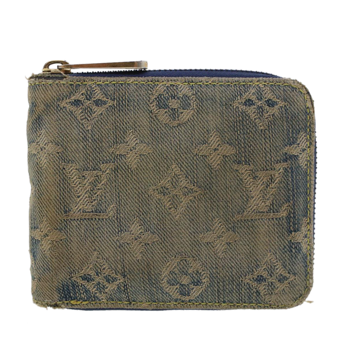 LOUIS VUITTON Monogram Denim Mini Zippy Wallet Wallet Blue M95342 LV Auth 44515