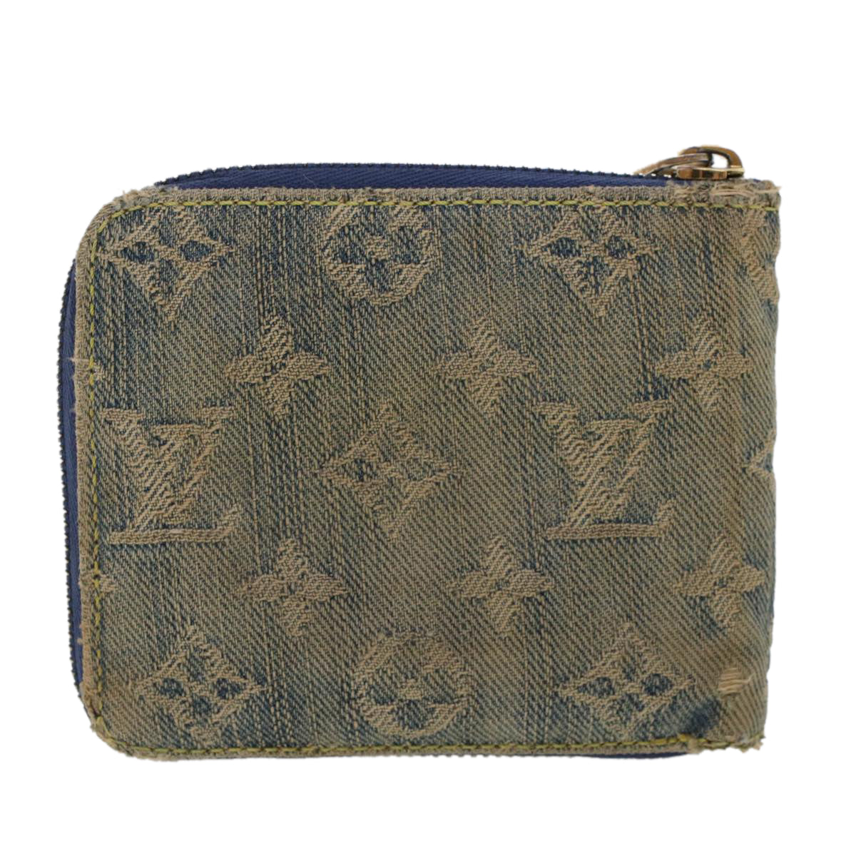 LOUIS VUITTON Monogram Denim Mini Zippy Wallet Wallet Blue M95342 LV Auth 44515 - 0