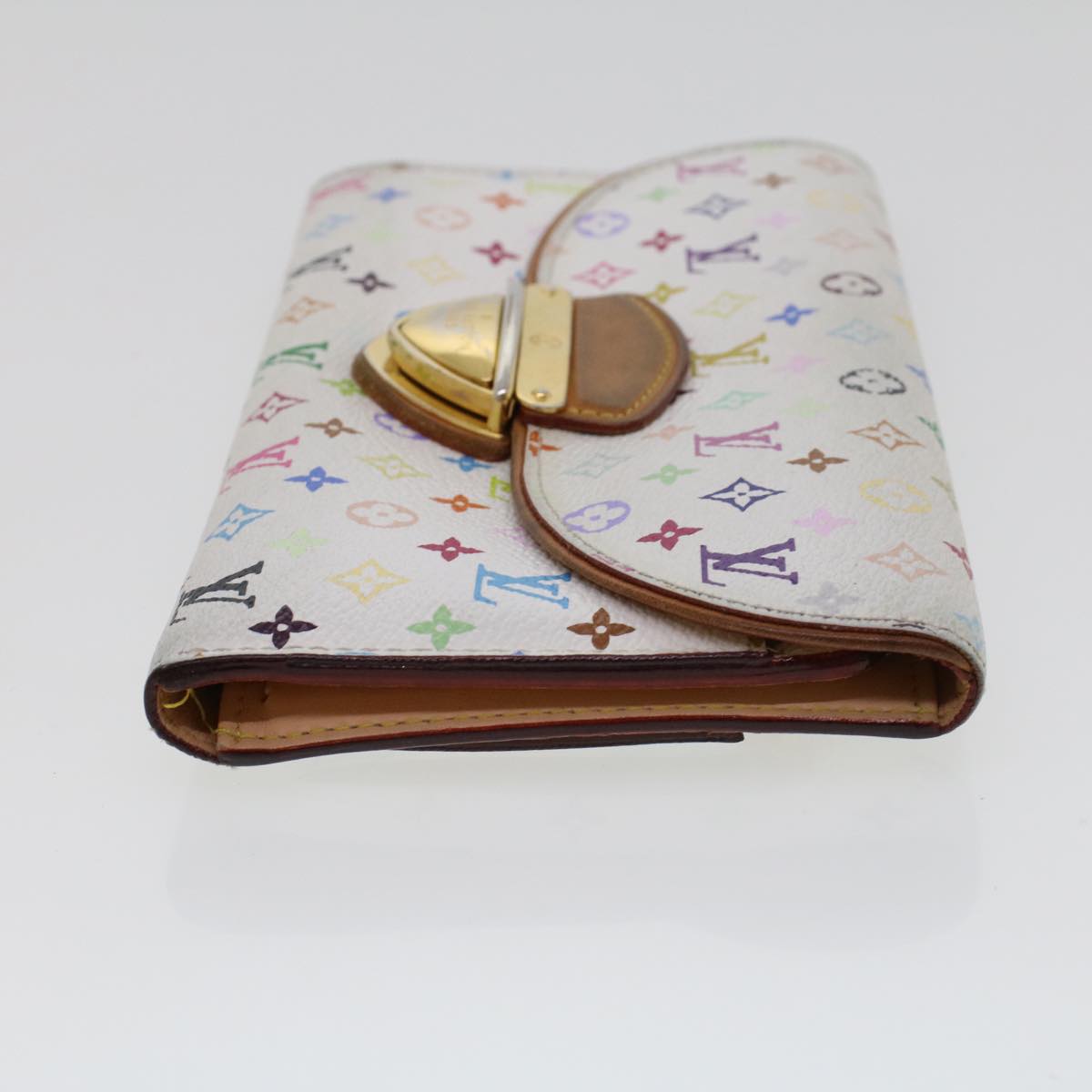 LOUIS VUITTON Multicolor Portefeuille Eugenie Wallet White M60053 LV Auth 44518