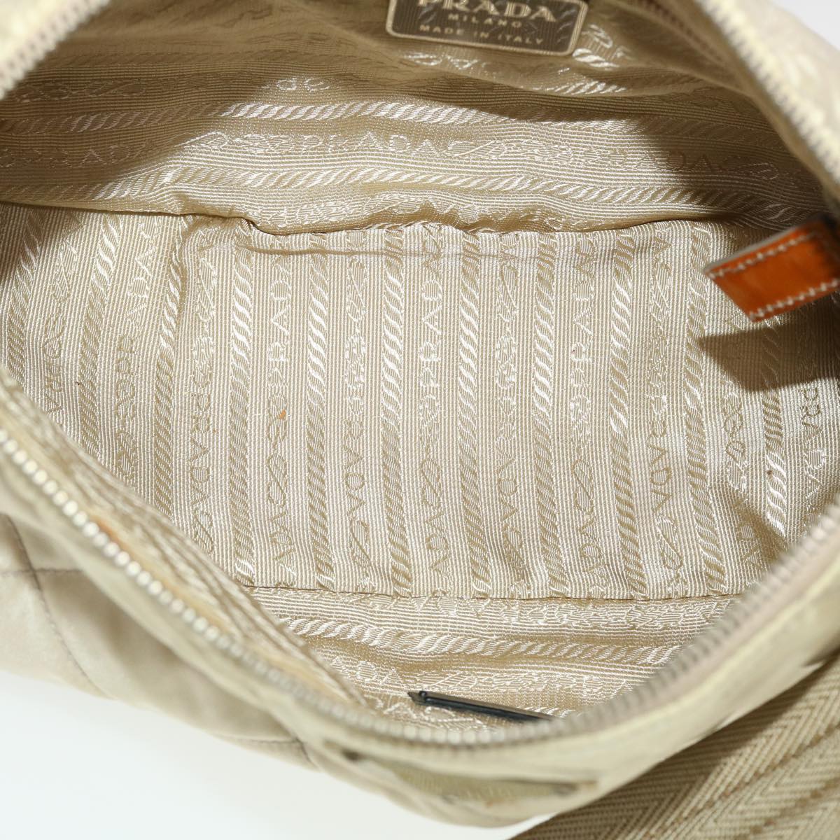 PRADA Shoulder Bag Nylon Beige Auth 44521