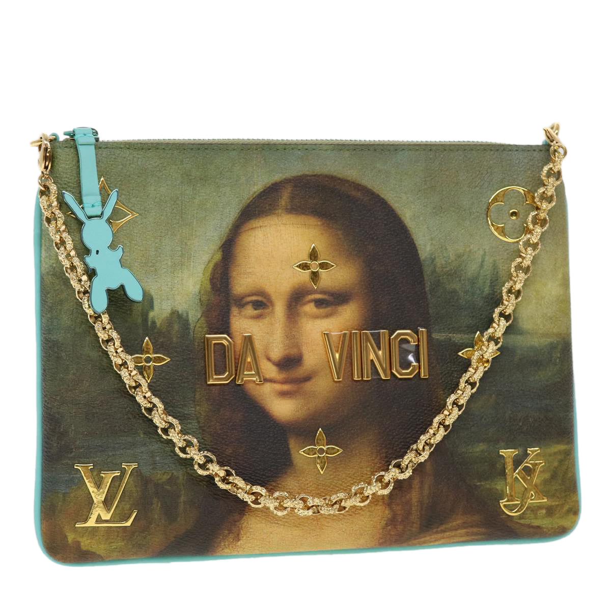 LOUIS VUITTON Masters Collection Mona Lisa Pochette Plat Bag M64619 Auth 44525A