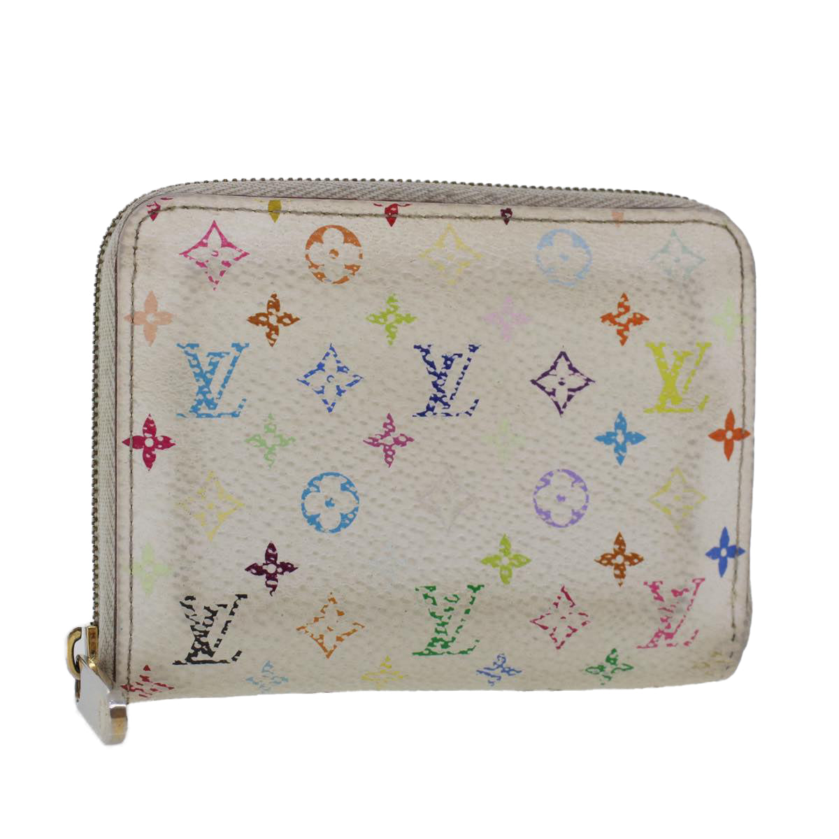 LOUIS VUITTON Monogram Multicolor Zippy Coin Purse Wallet White M66548 LV 44557