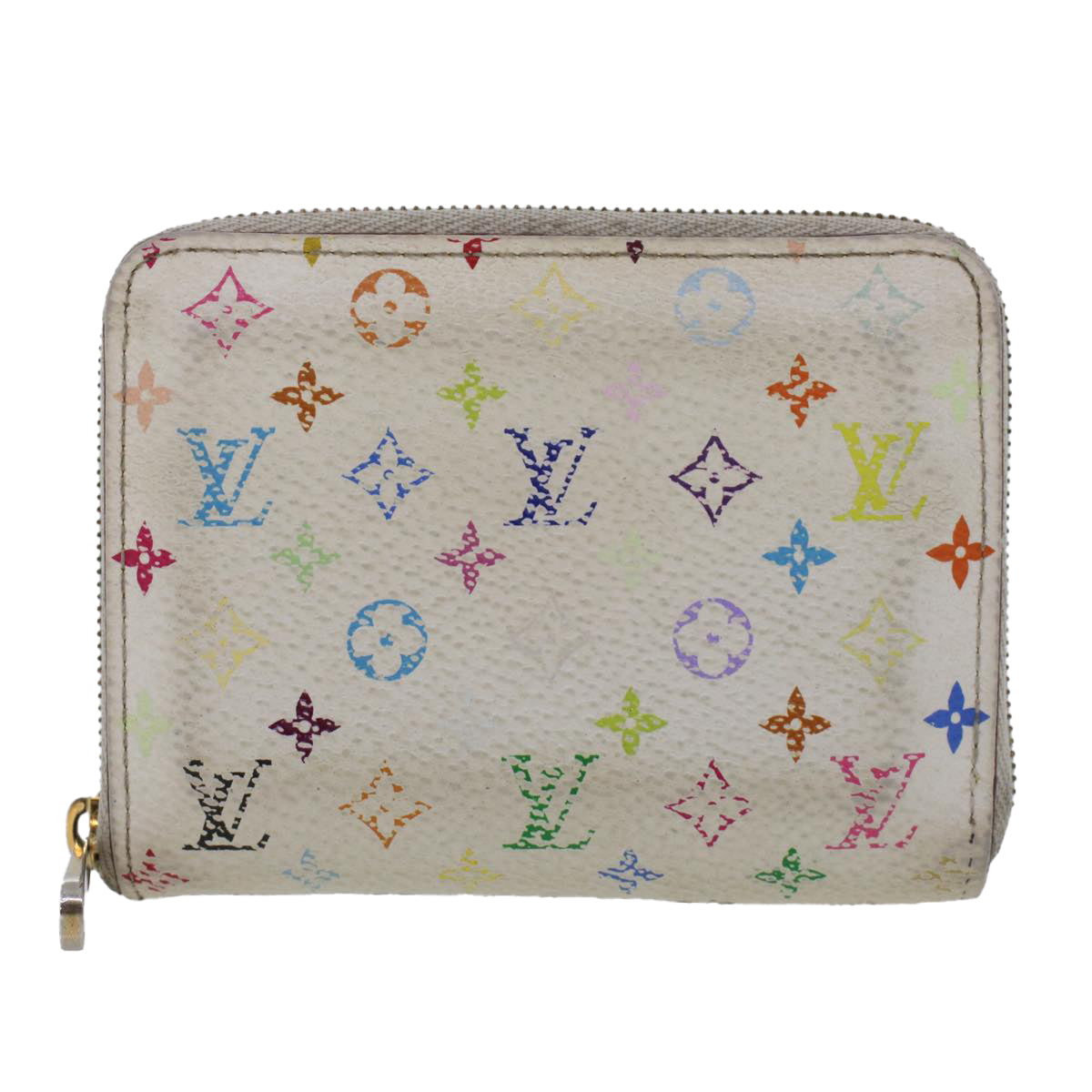 LOUIS VUITTON Monogram Multicolor Zippy Coin Purse Wallet White M66548 LV 44557