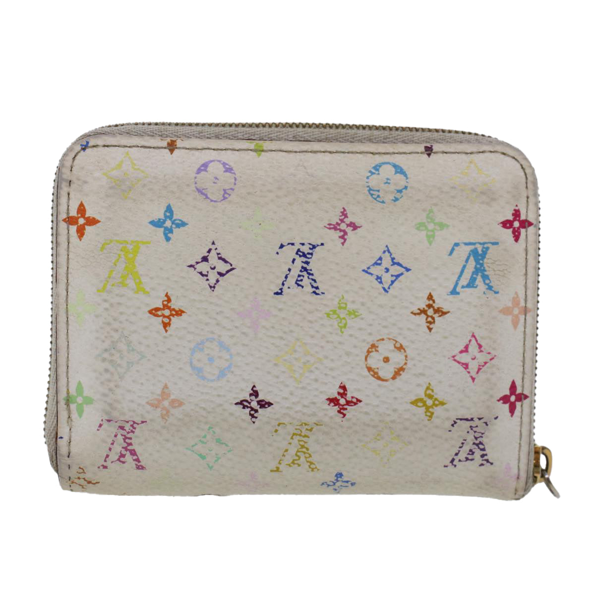 LOUIS VUITTON Monogram Multicolor Zippy Coin Purse Wallet White M66548 LV 44557 - 0