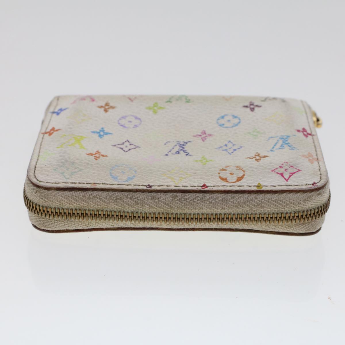 LOUIS VUITTON Monogram Multicolor Zippy Coin Purse Wallet White M66548 LV 44557