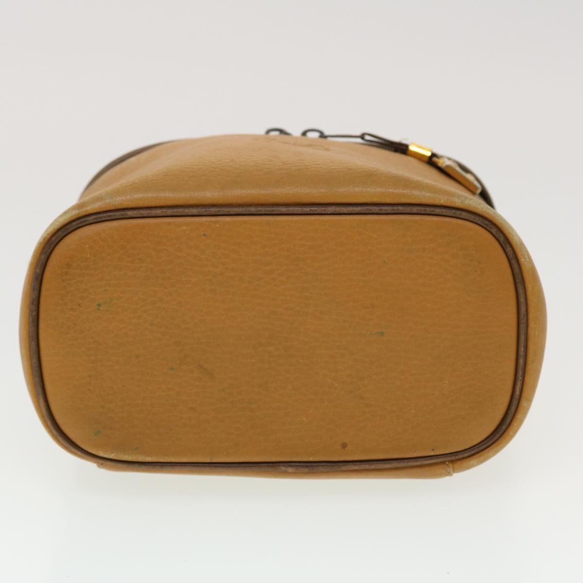 LOEWE Vanity Cosmetic Pouch Leather Beige Auth 44571