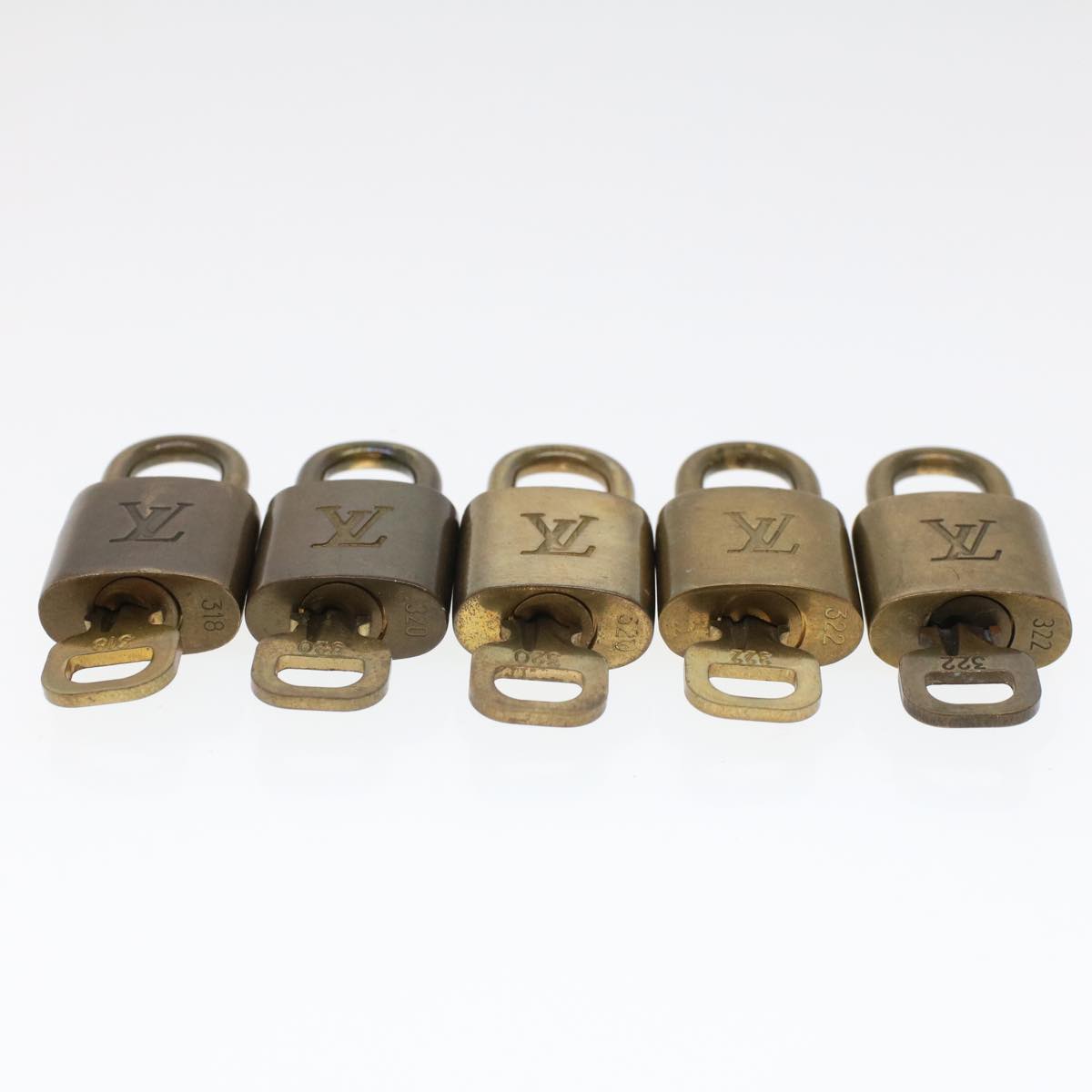 LOUIS VUITTON Padlock 10set Gold Tone LV Auth 44573