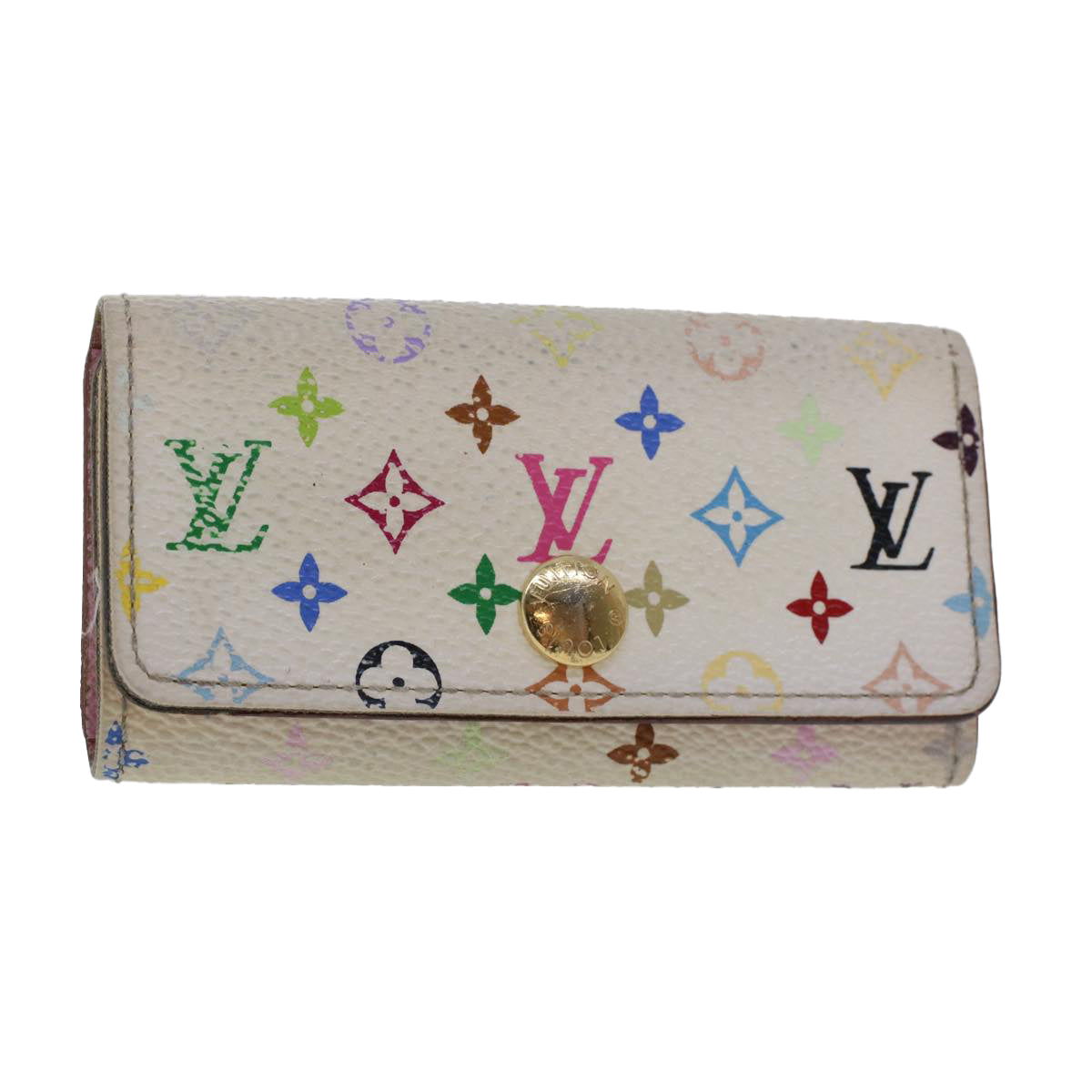 LOUIS VUITTON Monogram Multicolor Multicles 4 Keys Case White M60043 Auth 44596