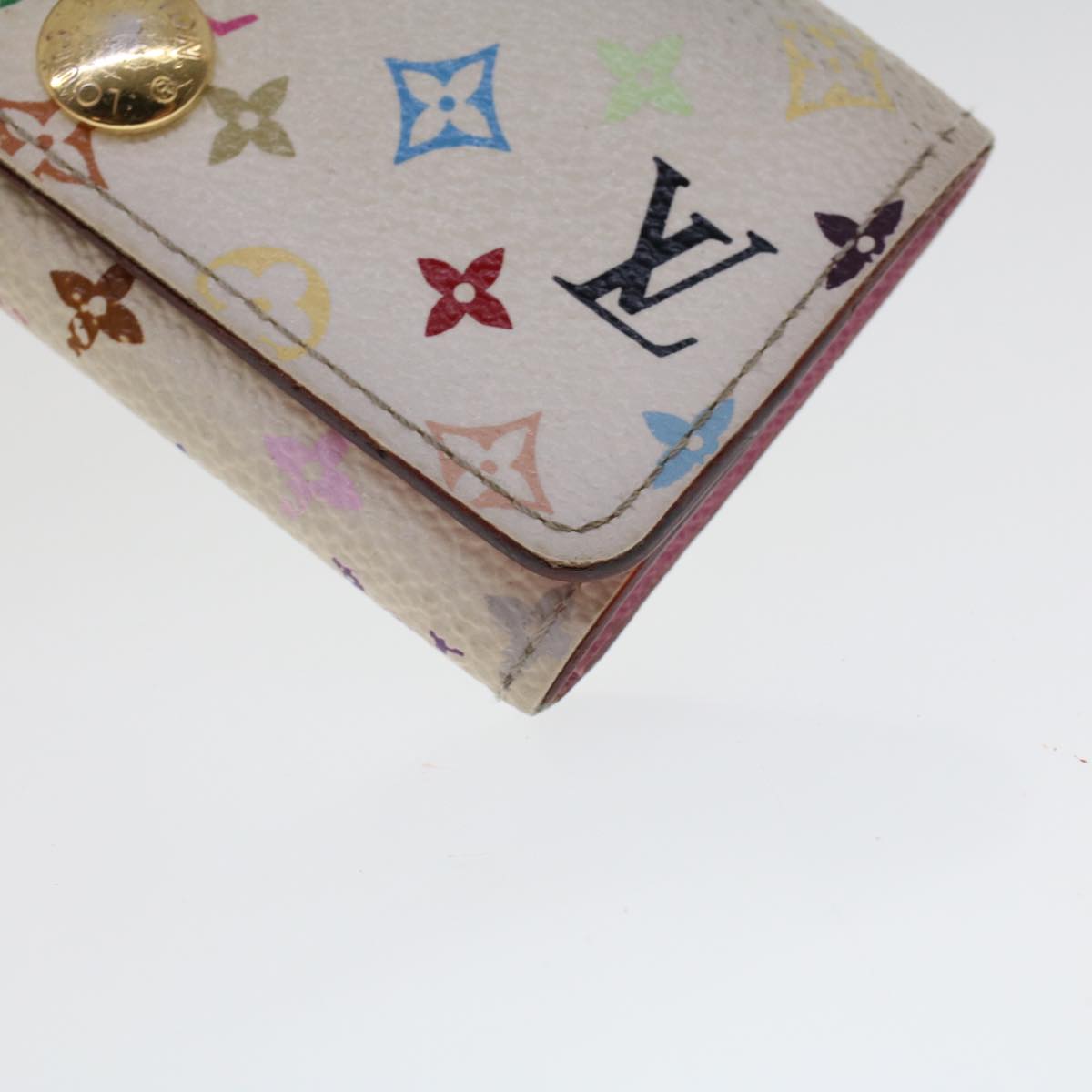 LOUIS VUITTON Monogram Multicolor Multicles 4 Keys Case White M60043 Auth 44596