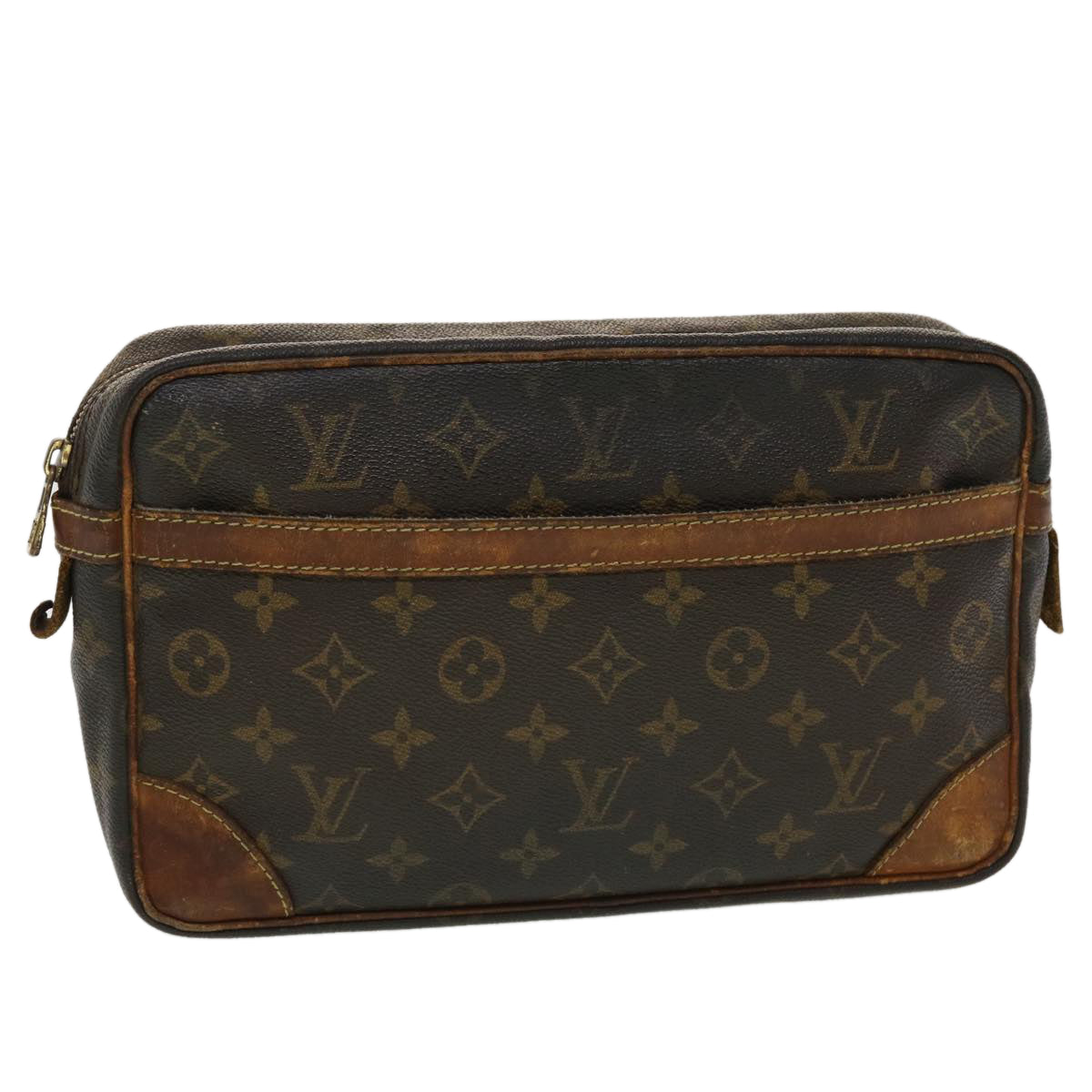 LOUIS VUITTON Monogram Compiegne 28 Clutch Bag M51845 LV Auth 44625