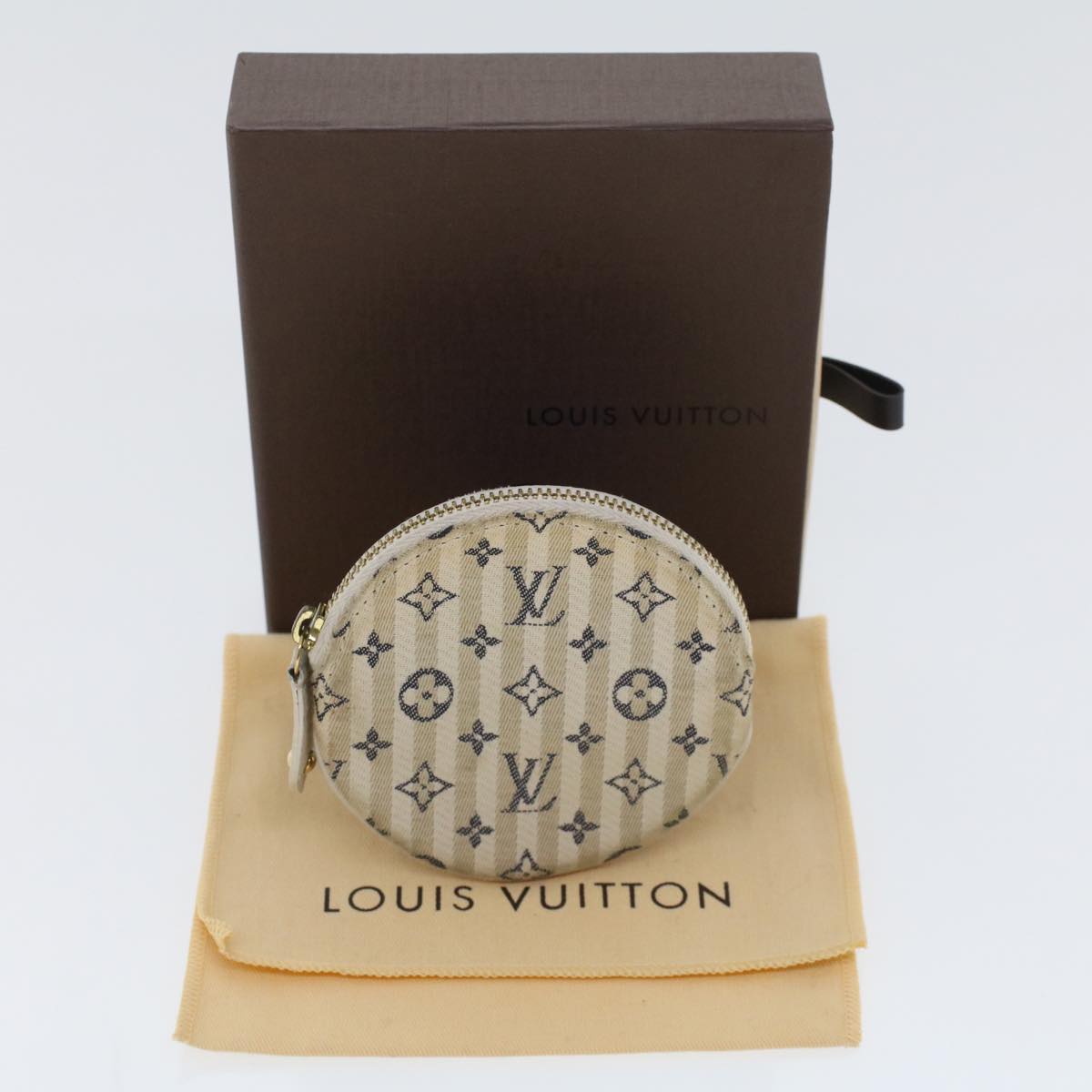 LOUIS VUITTON Monogram Mini Lin Porte Monnaie Round Coin Purse M95498 Auth 44659