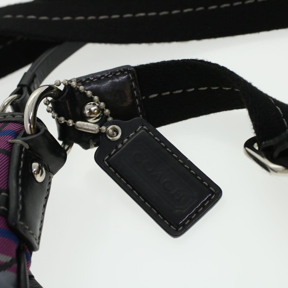 Coach Signature Shoulder Bag Canvas Leather 3Set Black Brown pink Auth 44684