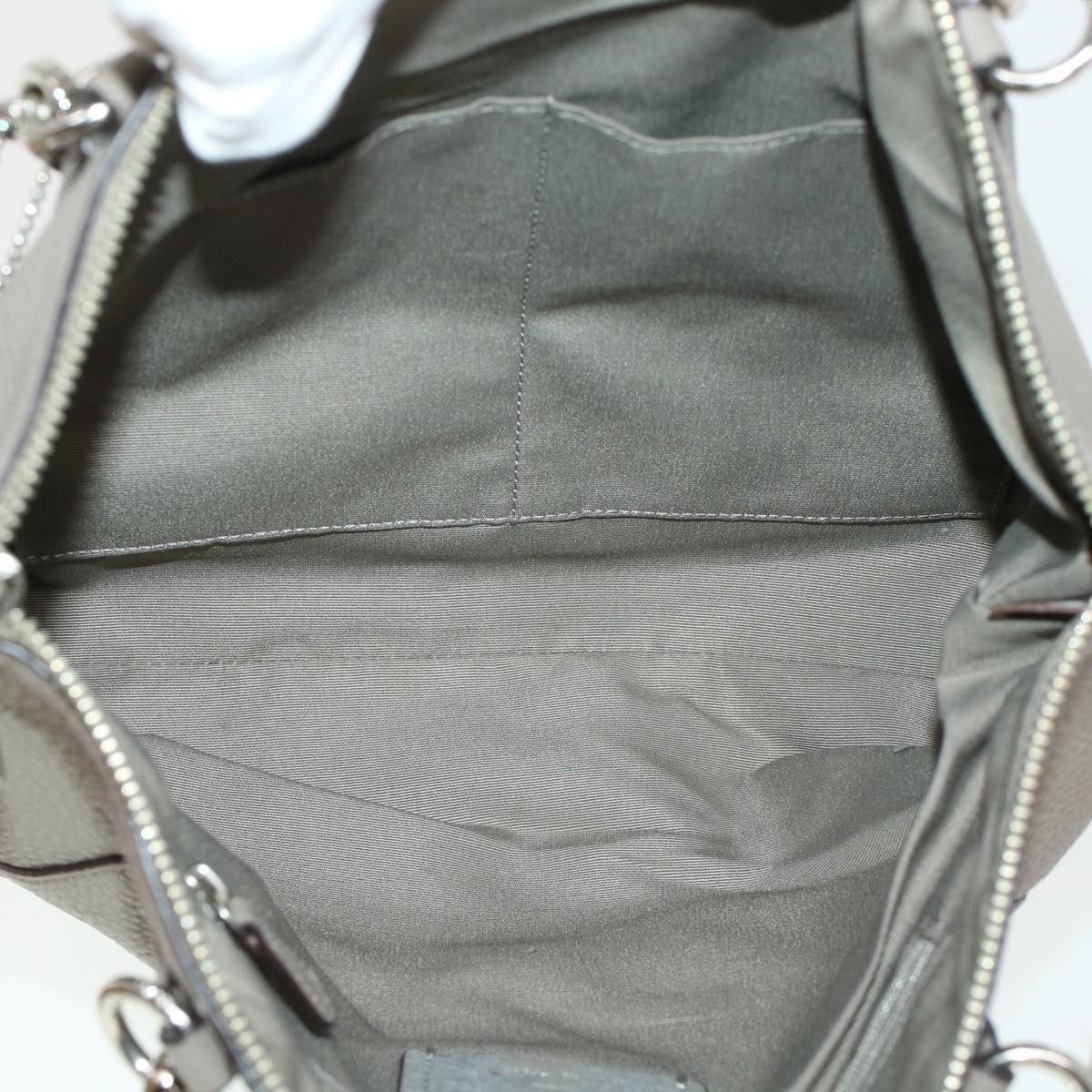 Coach Signature Shoulder Bag Canvas Leather 3Set Gray Beige Auth 44687