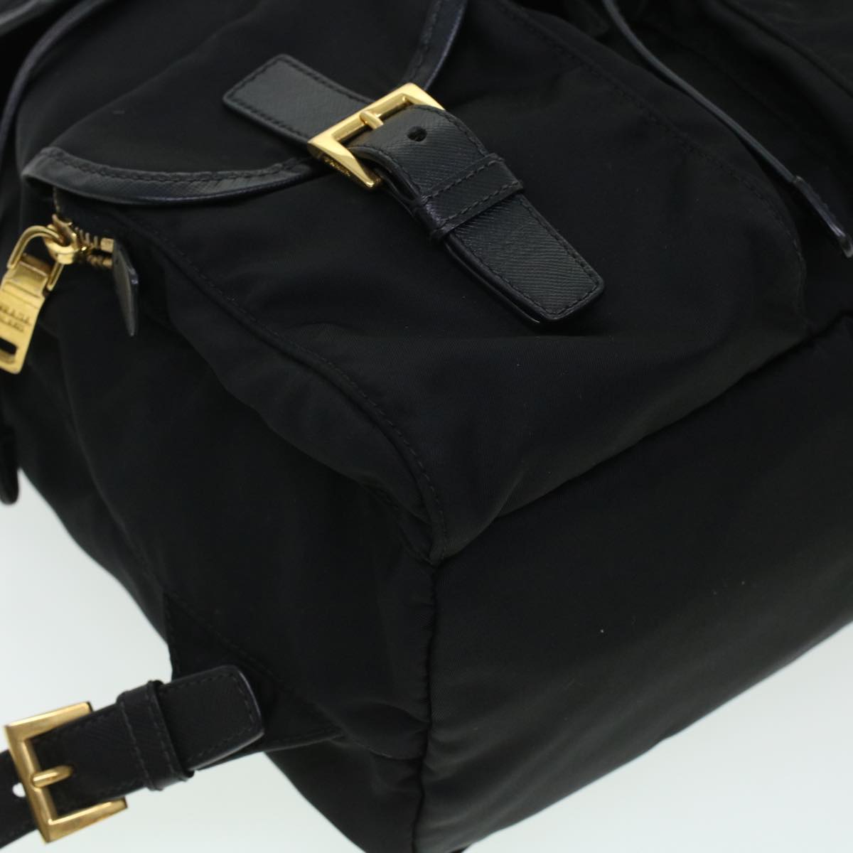 PRADA Backpack Nylon Black Auth 44760
