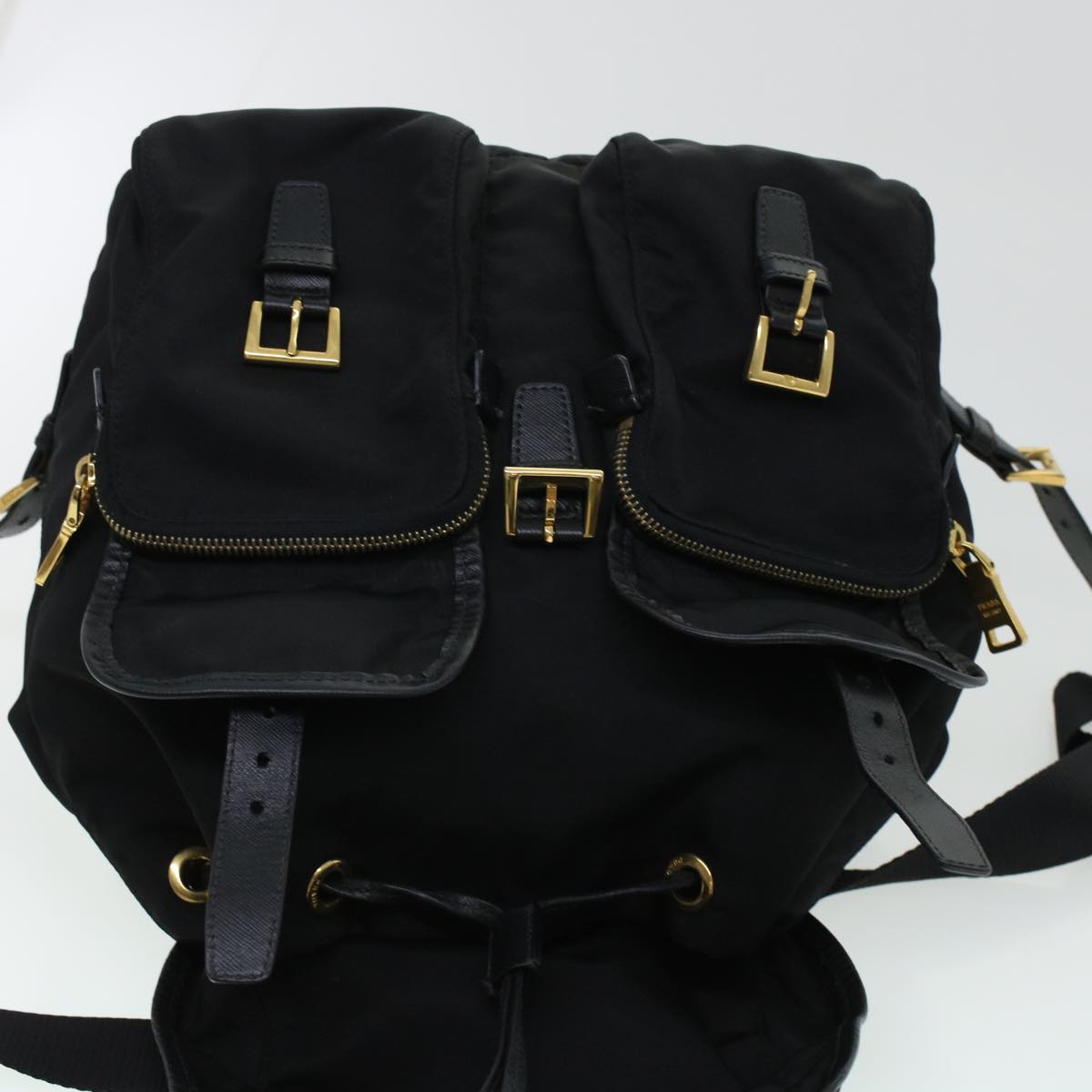 PRADA Backpack Nylon Black Auth 44760