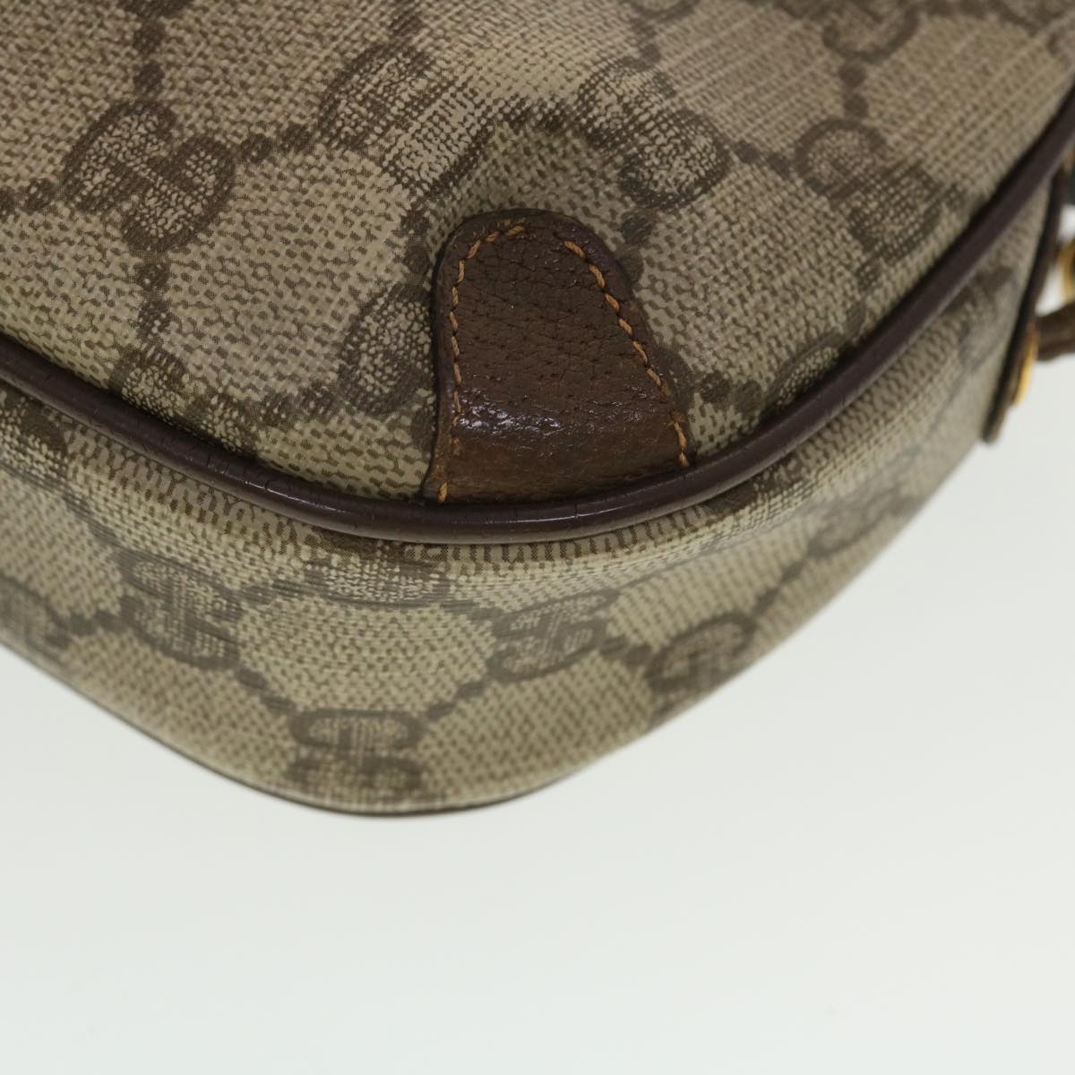 GUCCI GG Canvas Web Sherry Line Shoulder Bag Beige Red 156.02.066 Auth 44787