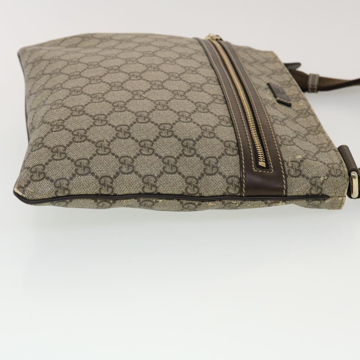 GUCCI GG Canvas Shoulder Bag PVC Leather Beige 295257 Auth 44808