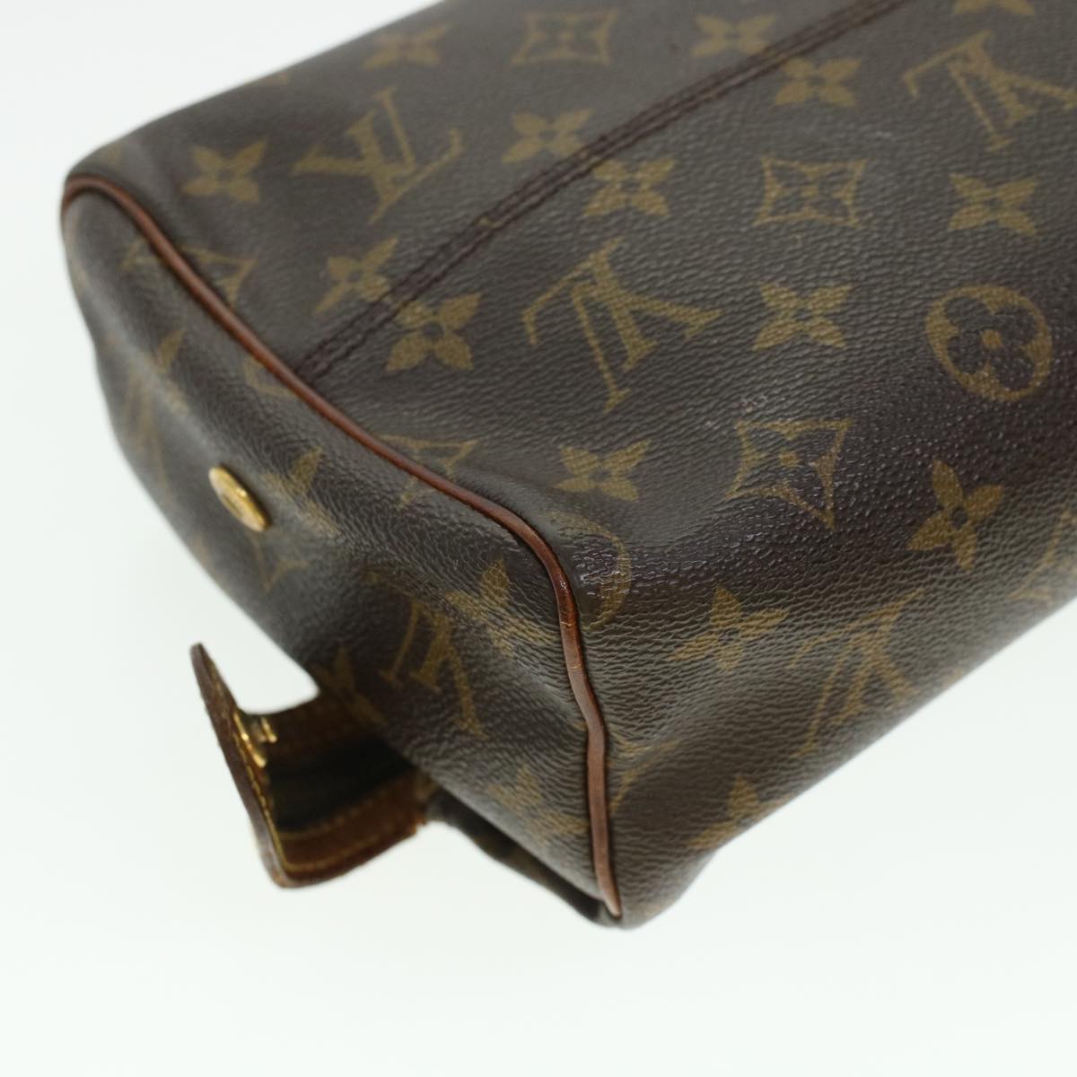 LOUIS VUITTON Monogram Trousse Patte Pression Cosmetic Pouch M47636 Auth 44836