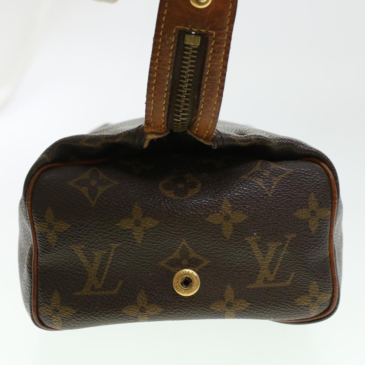 LOUIS VUITTON Monogram Trousse Patte Pression Cosmetic Pouch M47636 Auth 44836