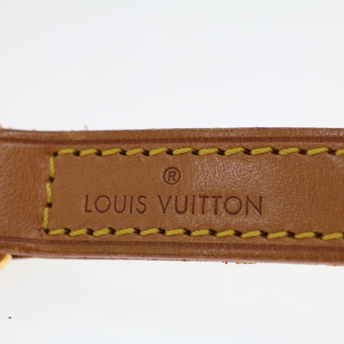 LOUIS VUITTON Shoulder Strap Leather 35.4"" Beige LV Auth 44920