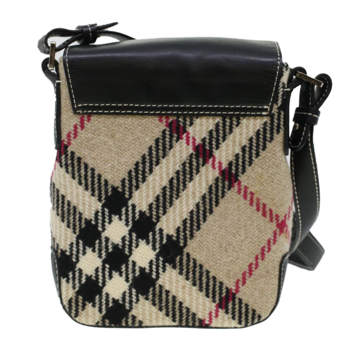 BURBERRY Nova Check Shoulder Bag Canvas Beige Auth 44978 - 0