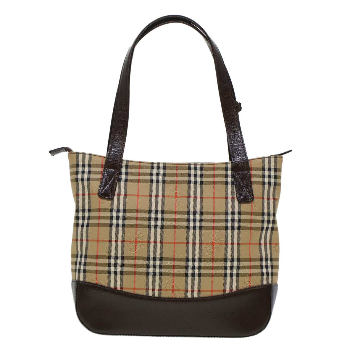 BURBERRY Nova Check Tote Bag Nylon Leather Beige Auth 44979 - 0