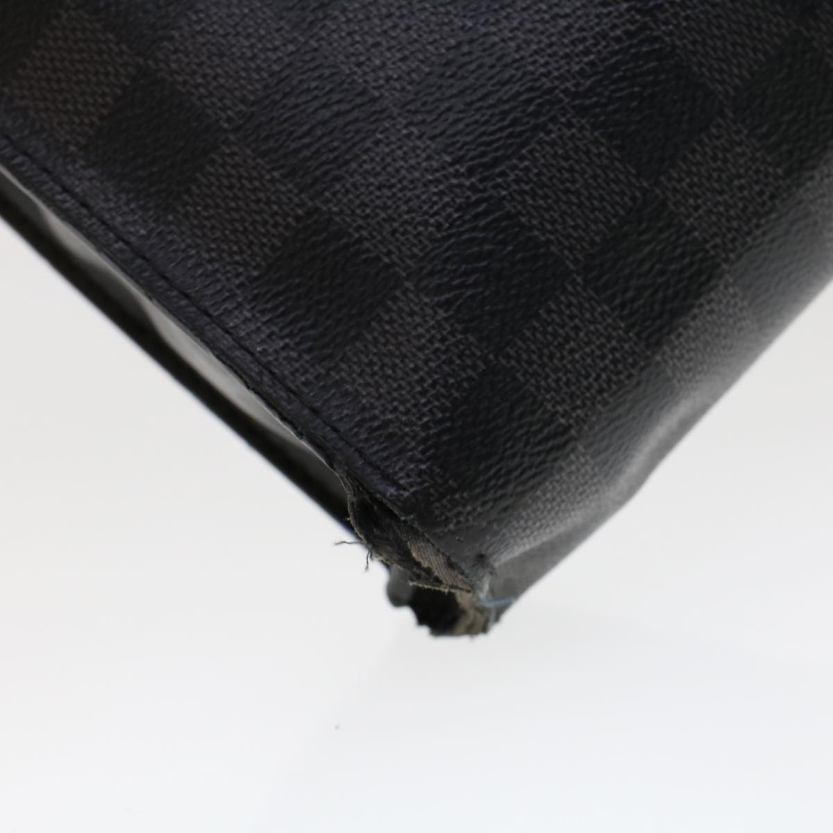 LOUIS VUITTON Damier Graphite Pochette Voyager MM Clutch Bag N41696 Auth 45025