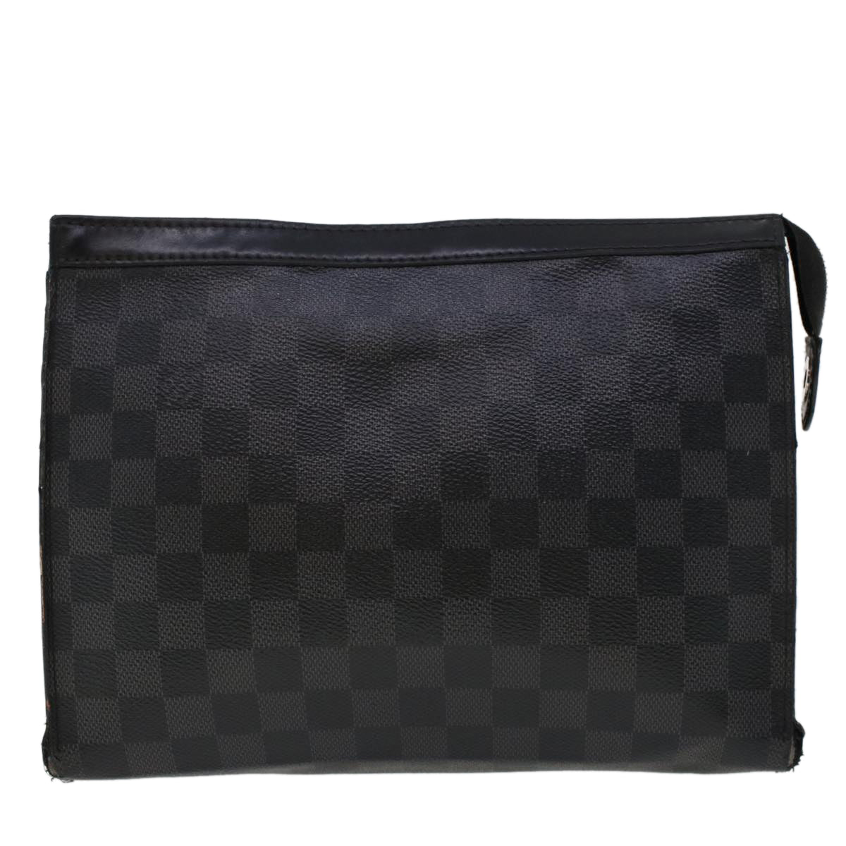 LOUIS VUITTON Damier Graphite Pochette Voyager MM Clutch Bag N41696 Auth 45025