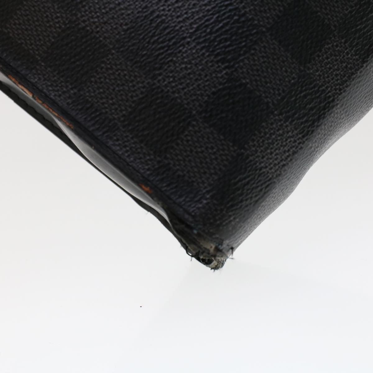 LOUIS VUITTON Damier Graphite Pochette Voyager MM Clutch Bag N41696 Auth 45025