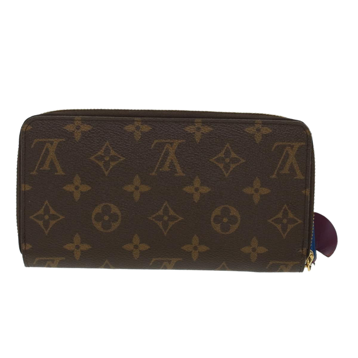 LOUIS VUITTON Monogram Totem Zippy Wallet Purple Red blue M61364 LV Auth 45037 - 0