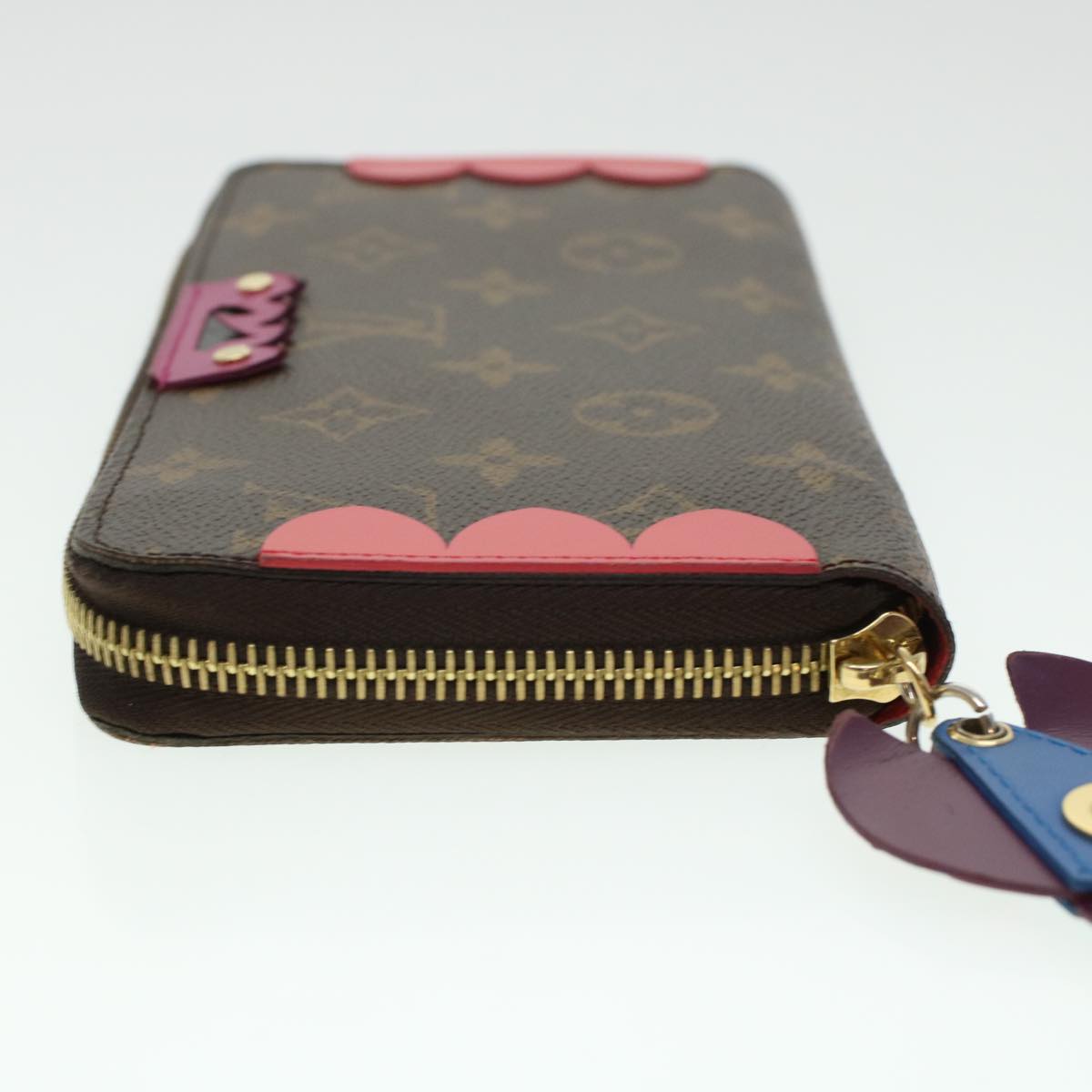 LOUIS VUITTON Monogram Totem Zippy Wallet Purple Red blue M61364 LV Auth 45037