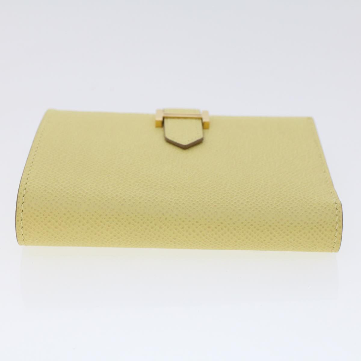 HERMES Bearn Compact Wallet Epsom Yellow Auth 45049A