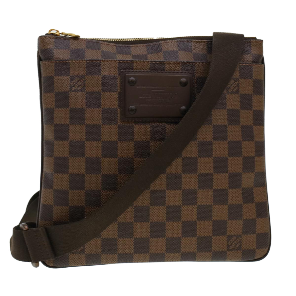 LOUIS VUITTON Damier Ebene Pochette Plat Brooklyn Bag N41100 Auth 45052A