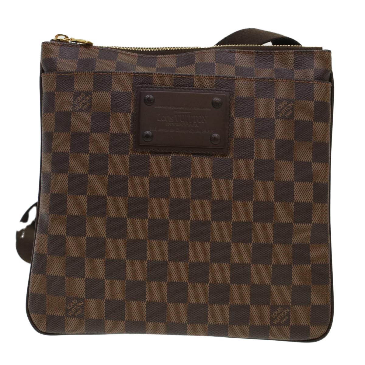 LOUIS VUITTON Damier Ebene Pochette Plat Brooklyn Bag N41100 Auth 45052A