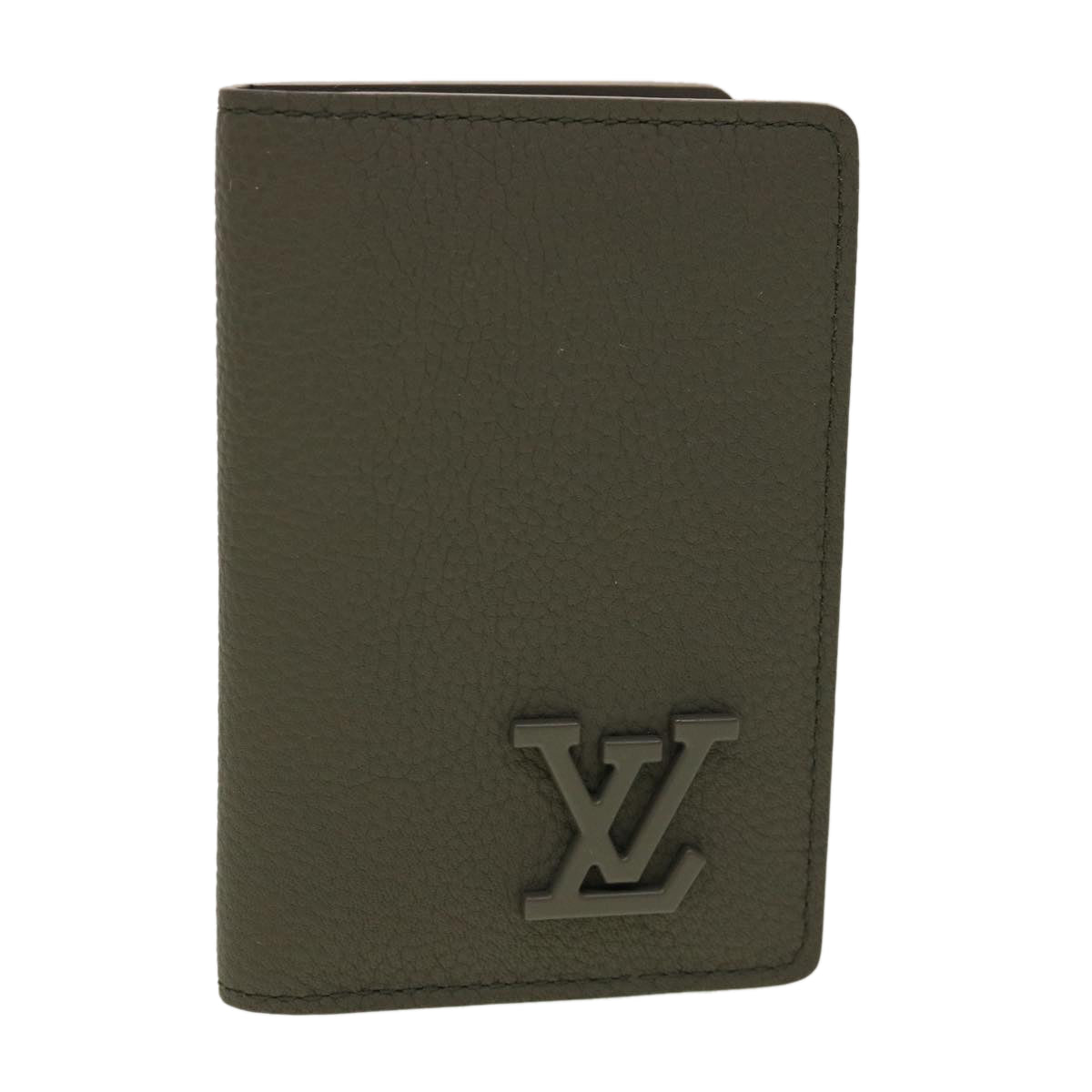 LOUIS VUITTON LV Aerogram Grained Organizer De Poch Card Case Gray Auth 45060A