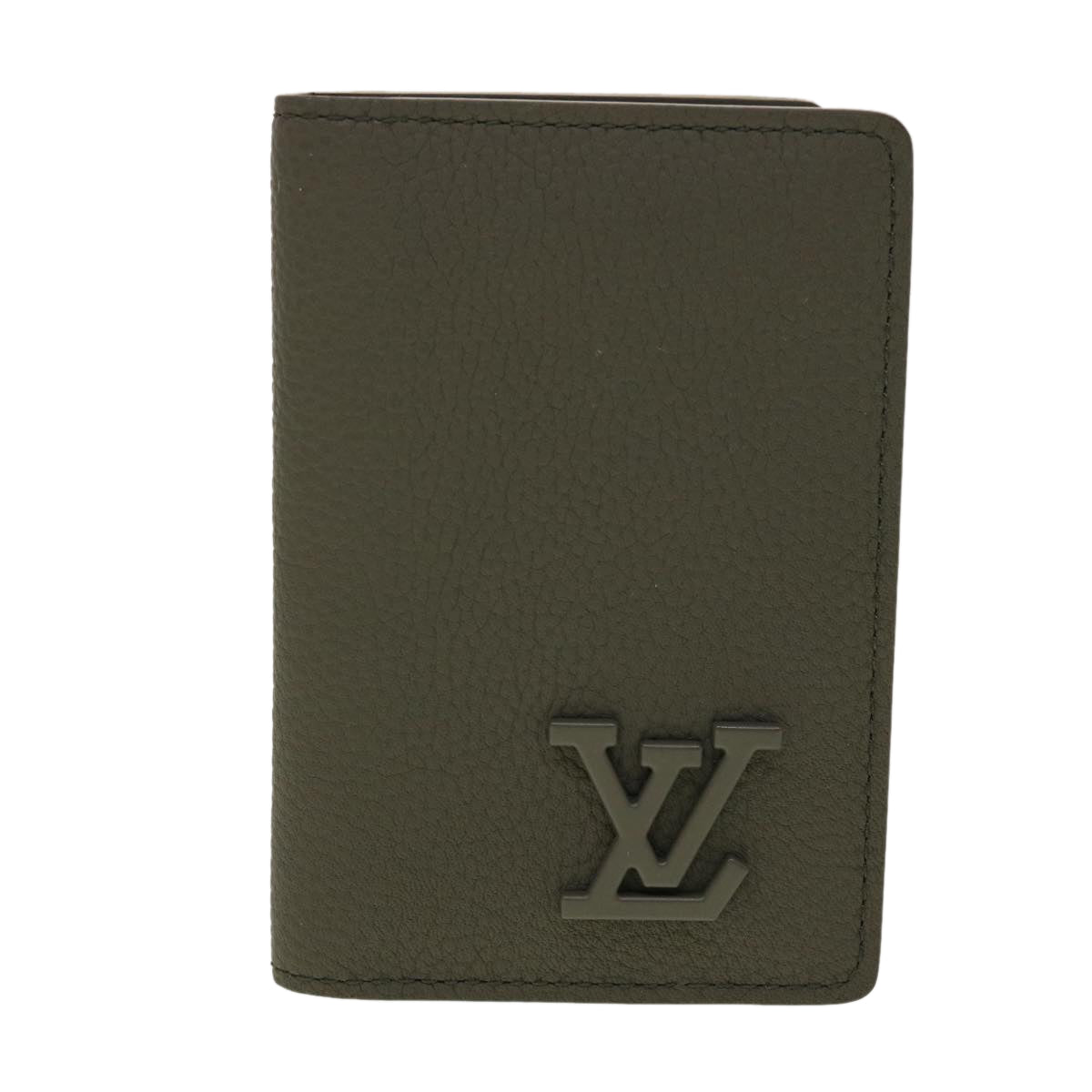 LOUIS VUITTON LV Aerogram Grained Organizer De Poch Card Case Gray Auth 45060A