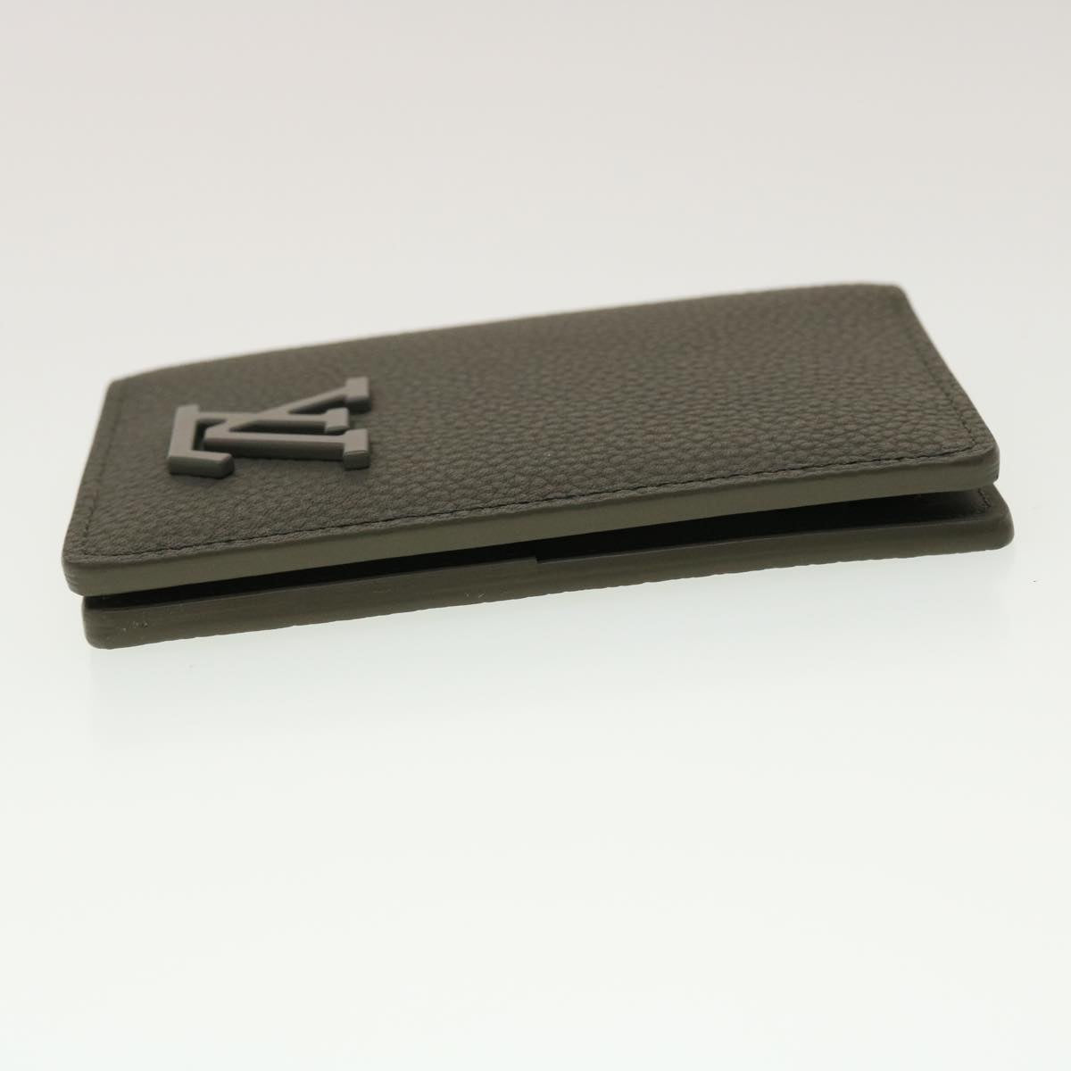 LOUIS VUITTON LV Aerogram Grained Organizer De Poch Card Case Gray Auth 45060A