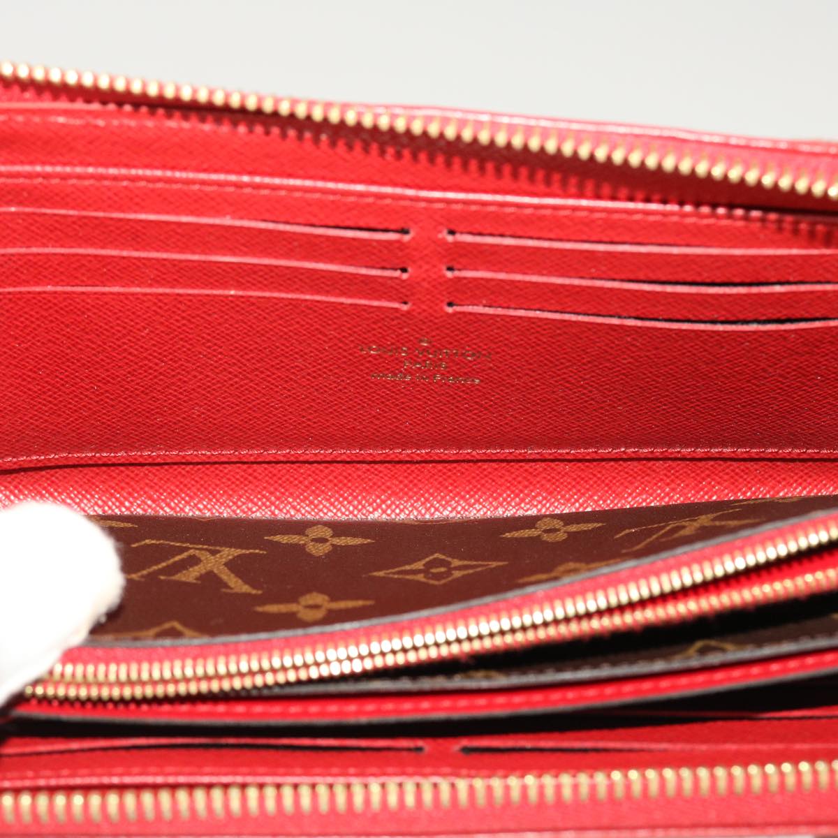 LOUIS VUITTON Monogram Sleys Zippy Wallet Long Wallet Red M61854 LV Auth 45065