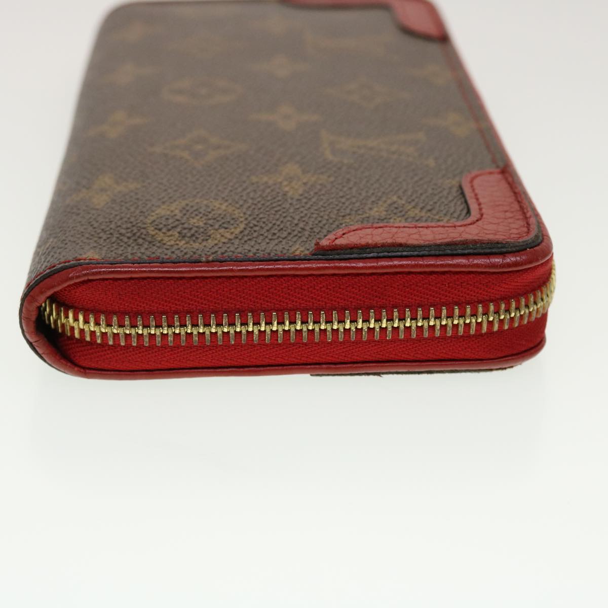 LOUIS VUITTON Monogram Sleys Zippy Wallet Long Wallet Red M61854 LV Auth 45065