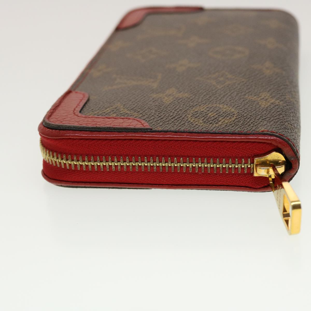 LOUIS VUITTON Monogram Sleys Zippy Wallet Long Wallet Red M61854 LV Auth 45065